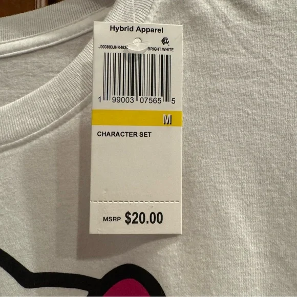 NWT Hello Kitty by Sanrio White Crop T-Shirt Junior's Size Medium - Picture 5 of 7